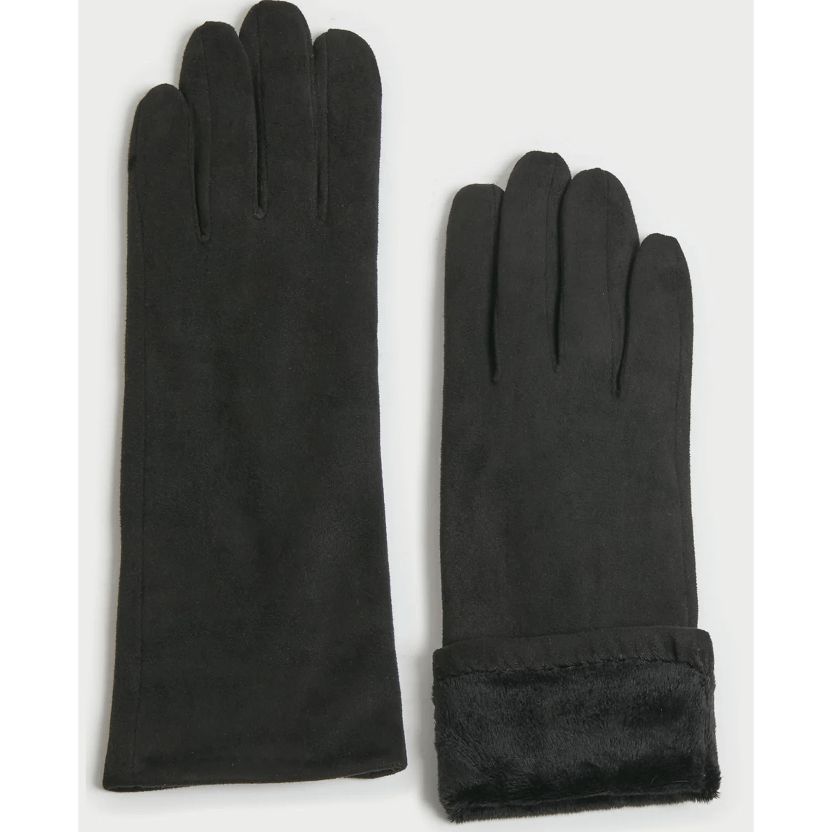 Haystacks Black Basic Suede Midi Gloves