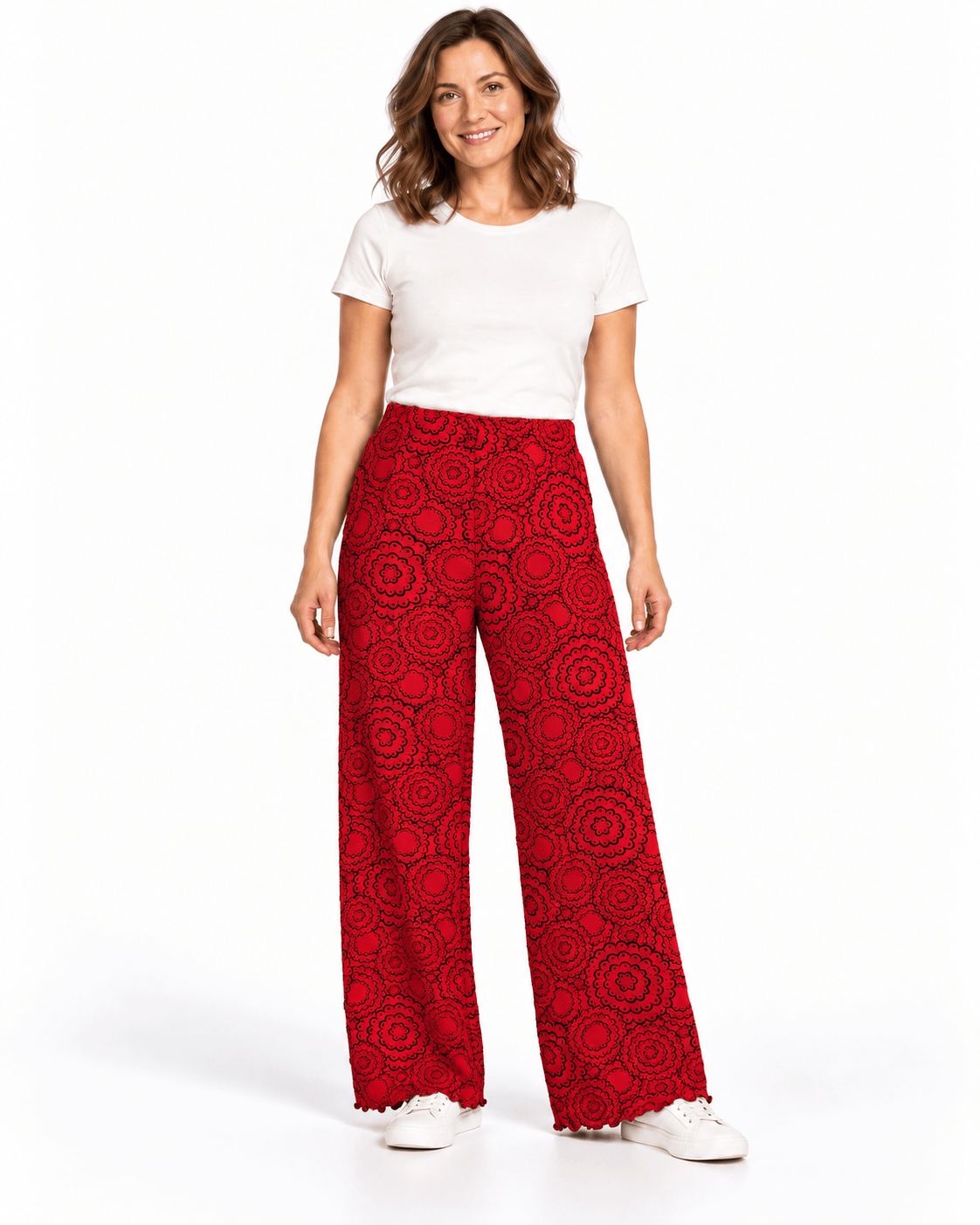 Haystacks Energy Pant Rococco Red Doily Jacquard Knit Energy Pant