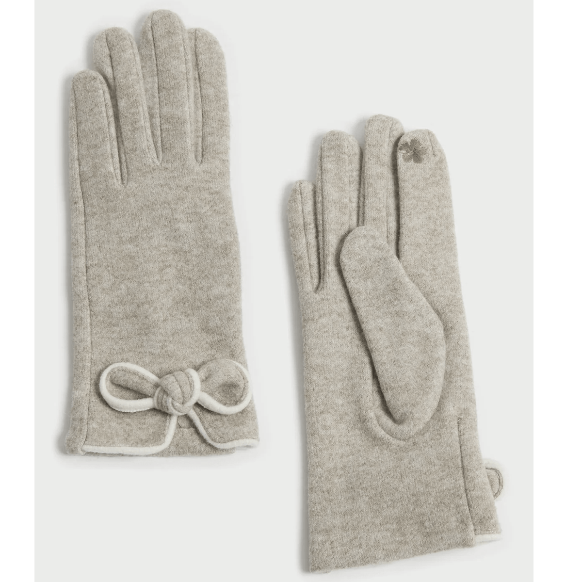 Haystacks Glove Charcoal Piped Bow Trim Gloves