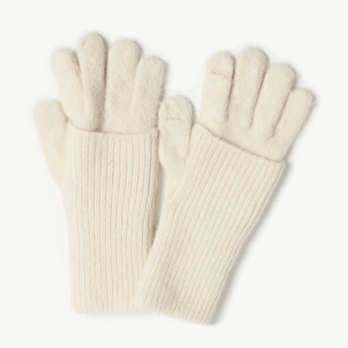 Haystacks Glove White Chunky Rib Fingerhole Gloves