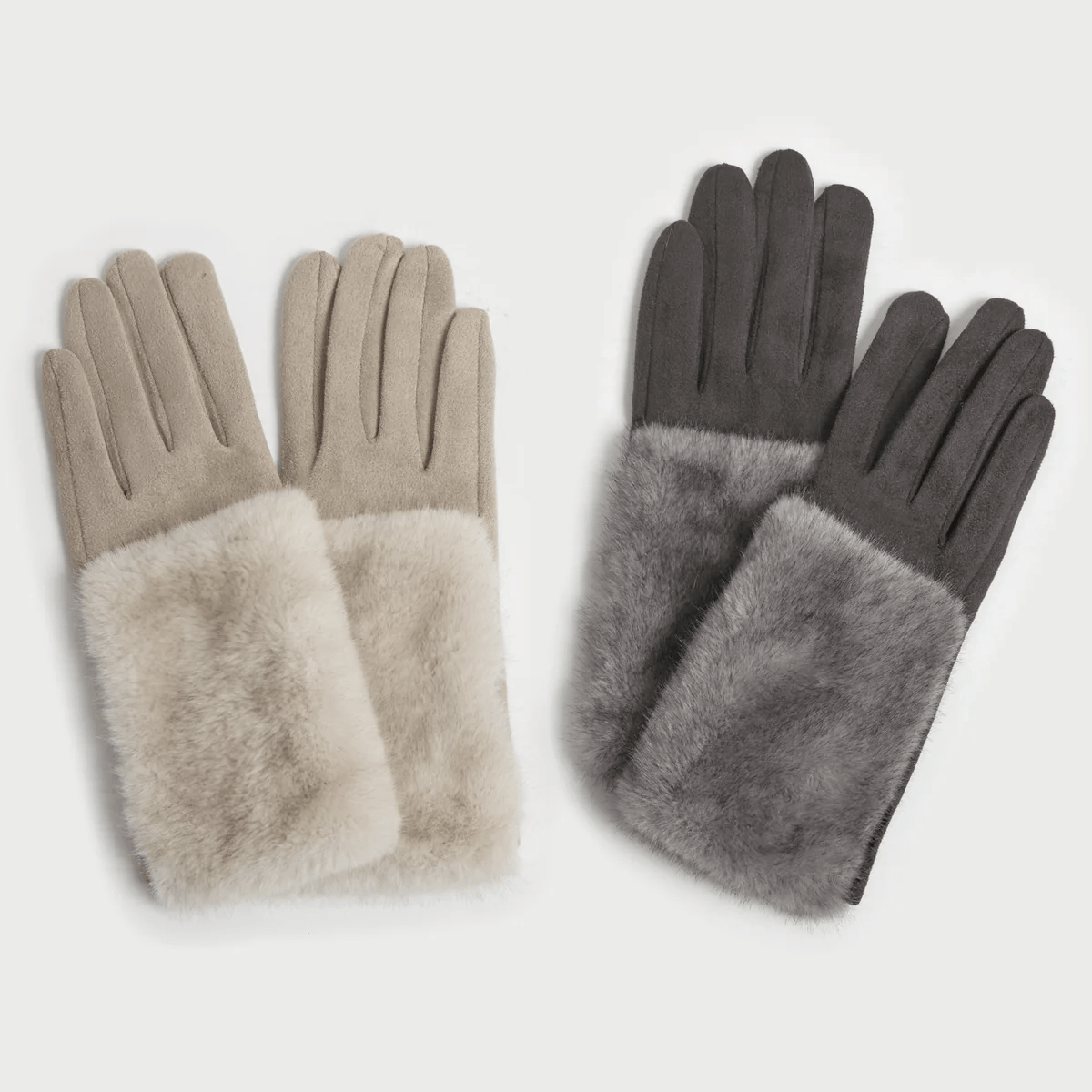 Haystacks Gradient Fur Suede Gloves