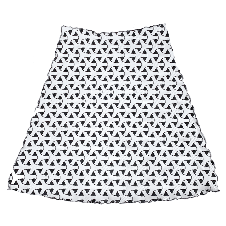 White Princi Jacquard Knit Bias Skirt – Haystacks