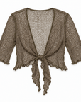 Haystacks shawl Lightweight Knit Cross Front Shrug - Hazelnut