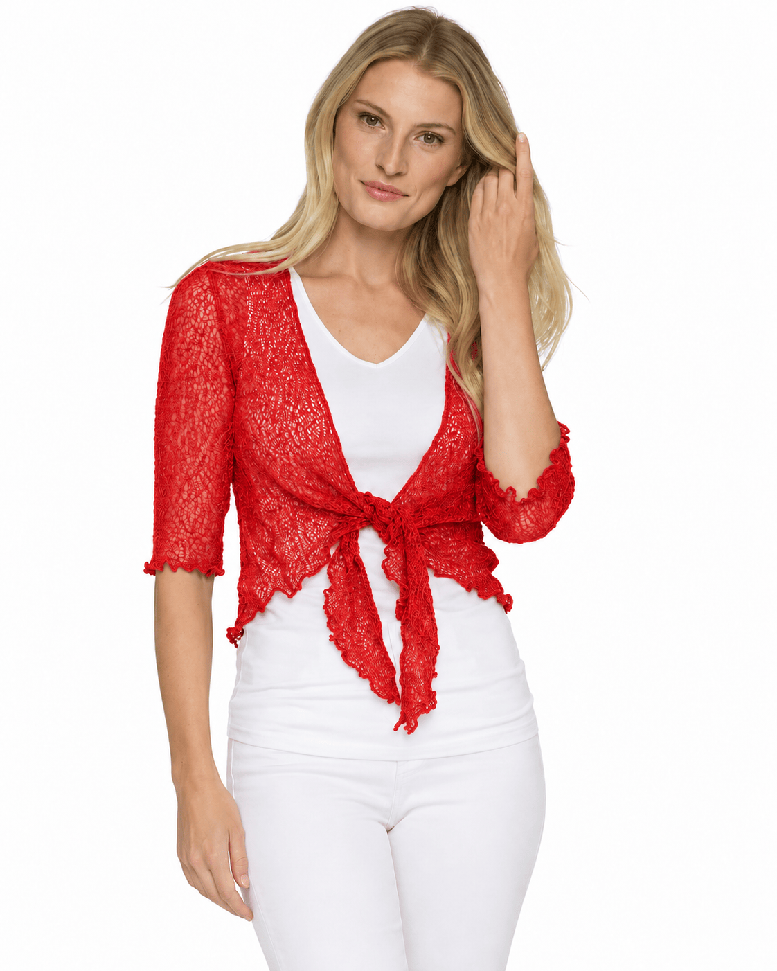 Haystacks shawl Lightweight Knit Cross Front Shrug - Mango