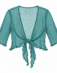 Haystacks shawl Lightweight Knit Cross Front Shrug - Ocean Green