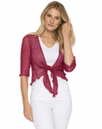 Haystacks shawl Lightweight Knit Cross Front Shrug - Paprika
