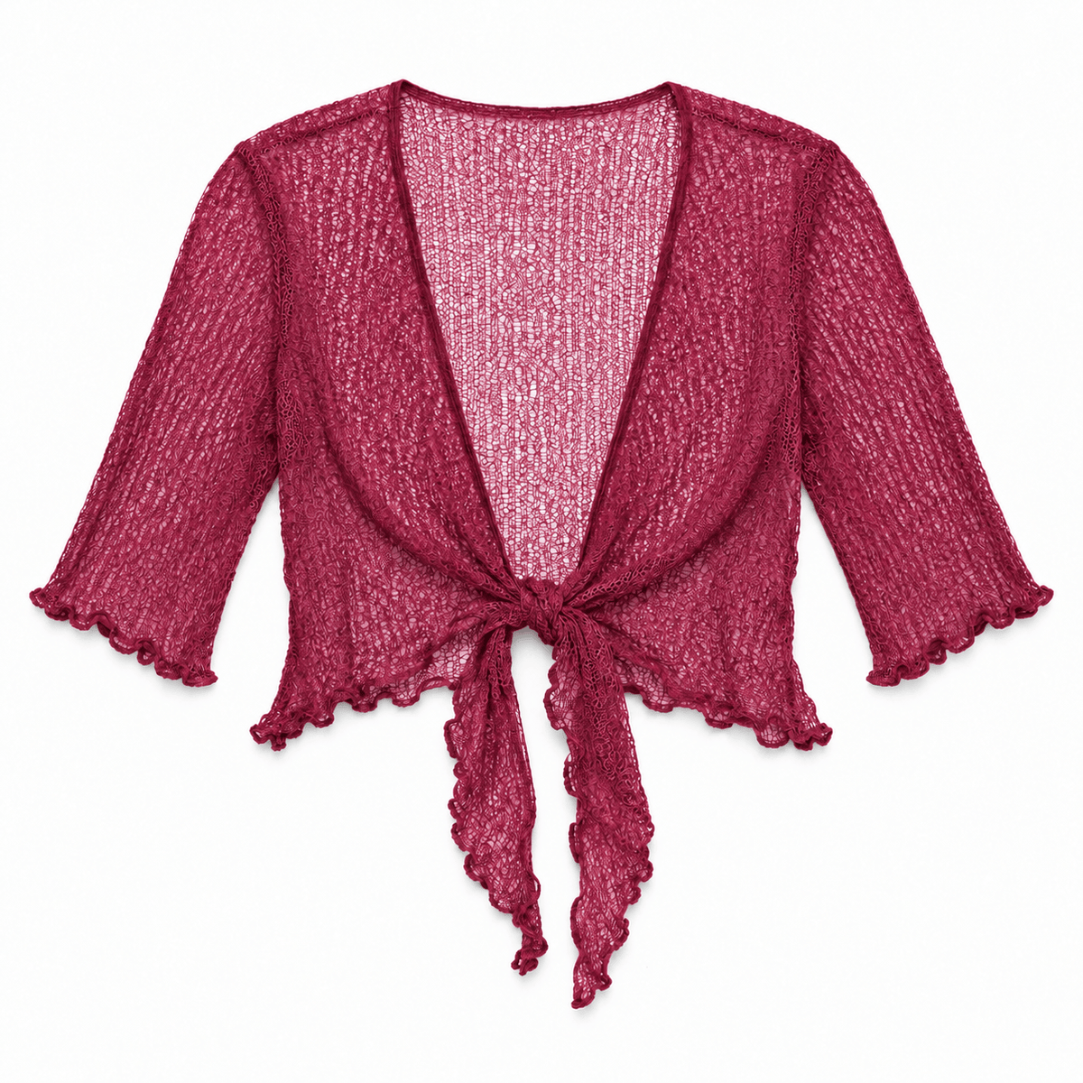 Haystacks shawl Lightweight Knit Cross Front Shrug - Paprika