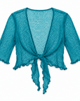 Haystacks shawl Lightweight Knit Cross Front Shrug - Peacock