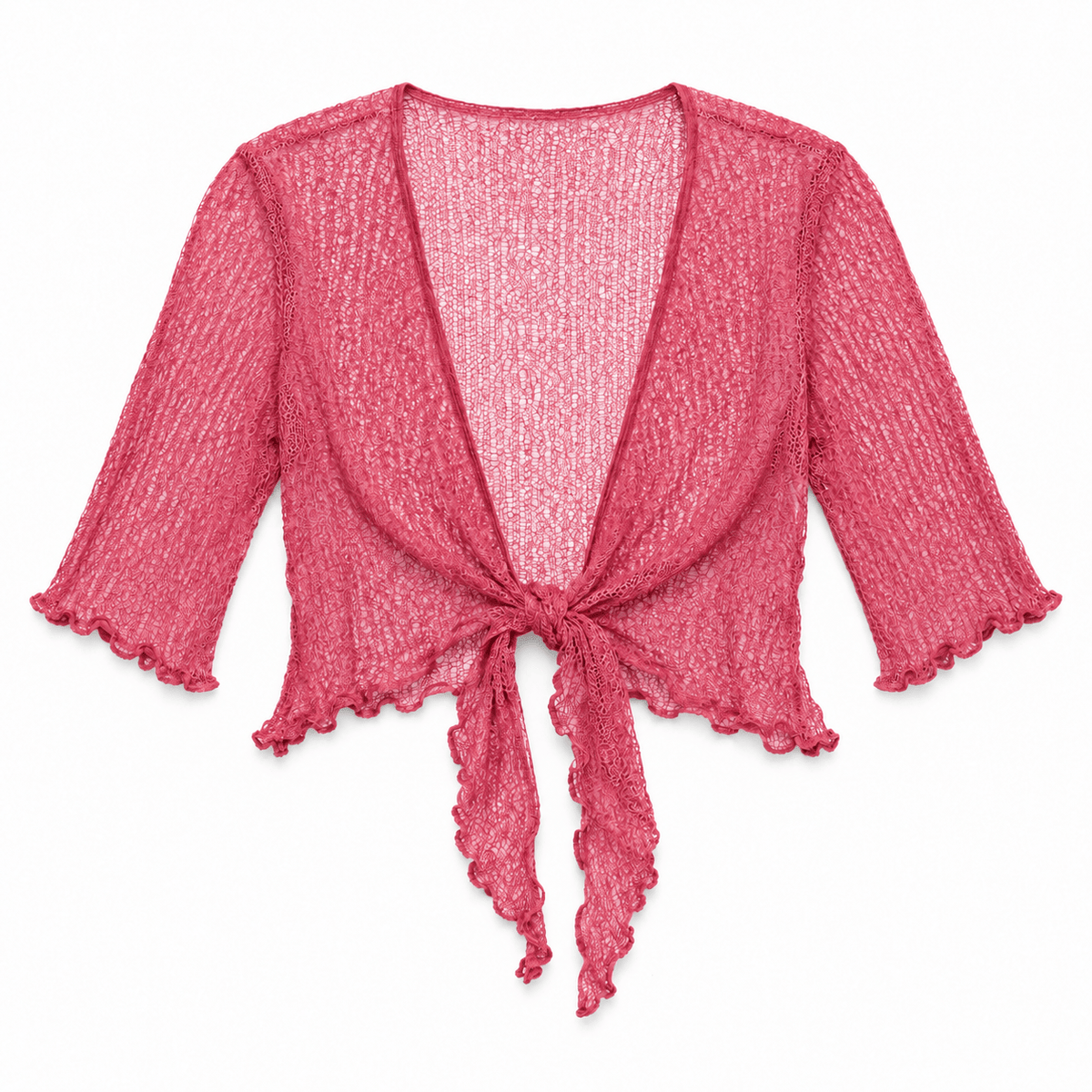 Haystacks shawl Lightweight Knit Cross Front Shrug - Peony