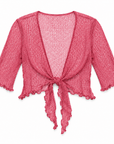 Haystacks shawl Lightweight Knit Cross Front Shrug - Peony