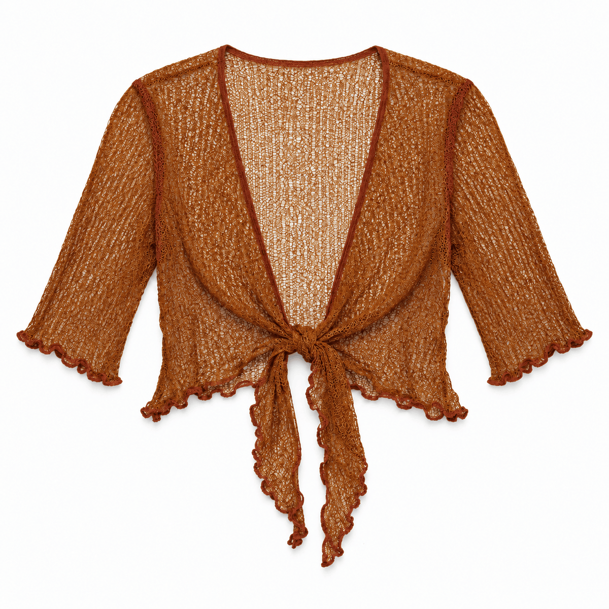 Haystacks shawl Lightweight Knit Cross Front Shrug - Sienna