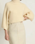 Haystacks Sweater One Size Cocoon Longsleeve Crop Sweater - Ivory