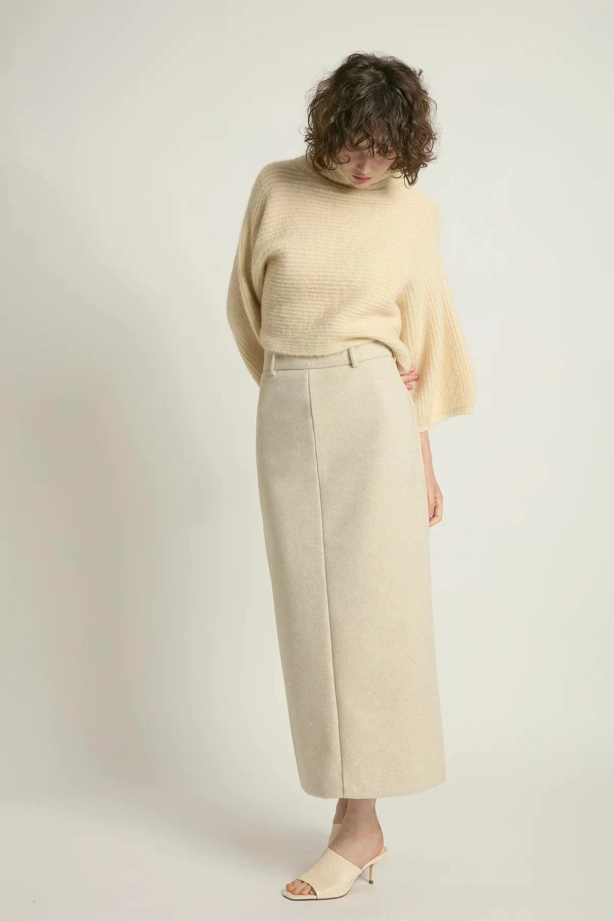 Haystacks Sweater One Size Cocoon Longsleeve Crop Sweater - Ivory
