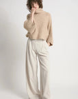 Haystacks Sweater One Size Cocoon Longsleeve Crop Sweater - Sand