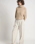 Haystacks Sweater One Size Cocoon Longsleeve Crop Sweater - Sand