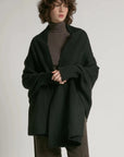 Haystacks Sweater One size Pocket Shrug Cape Cardigan Sweater - Black