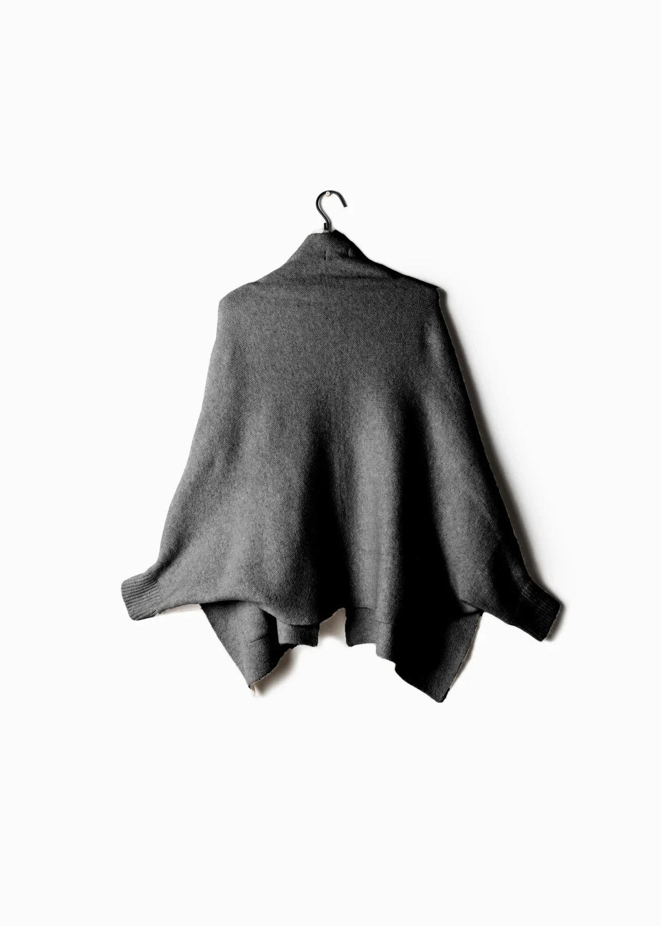 Haystacks Sweater One size Pocket Shrug Cape Cardigan Sweater - Charcoal