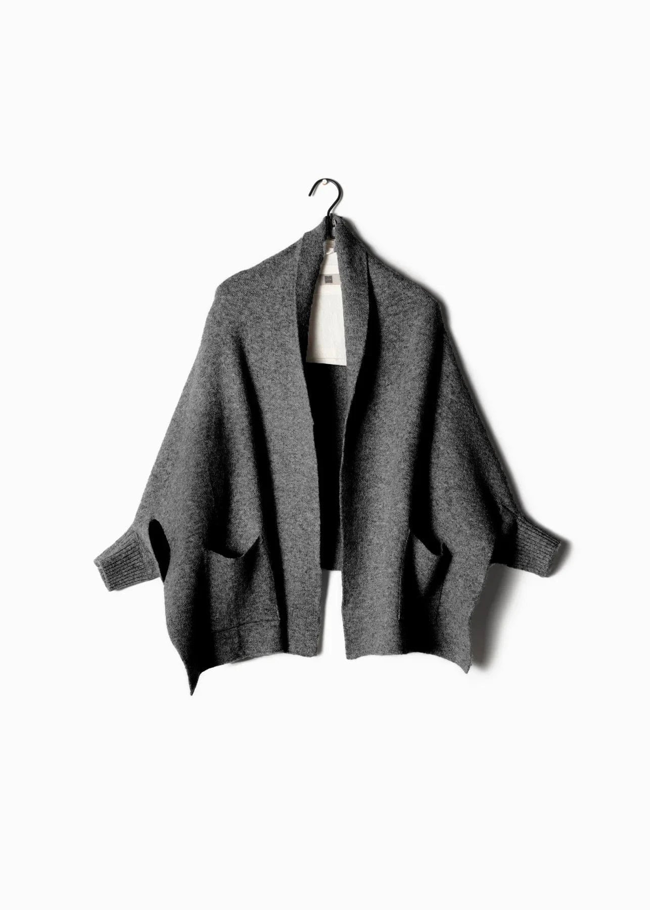 Haystacks Sweater One size Pocket Shrug Cape Cardigan Sweater - Charcoal