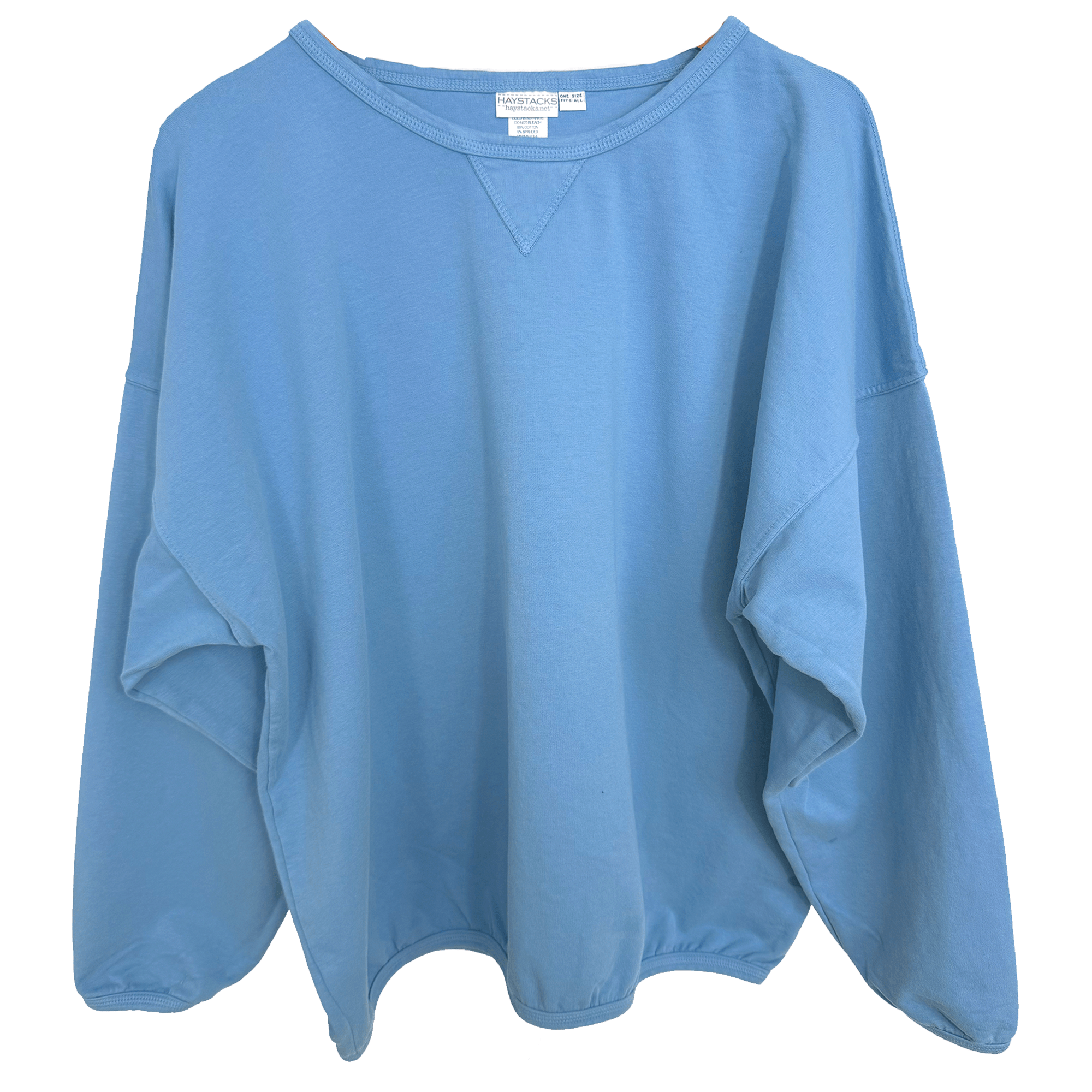 Haystacks top One Size/Free Size Leelanau Cotton Terry Boxy Sweatshirt (Azure)