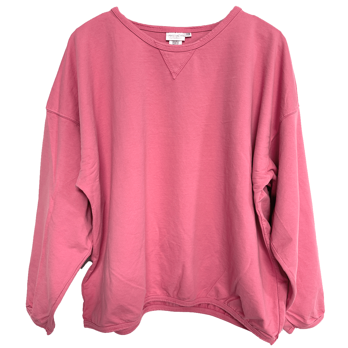 Haystacks top One Size/Free Size Leelanau Cotton Terry Boxy Sweatshirt (Barn)