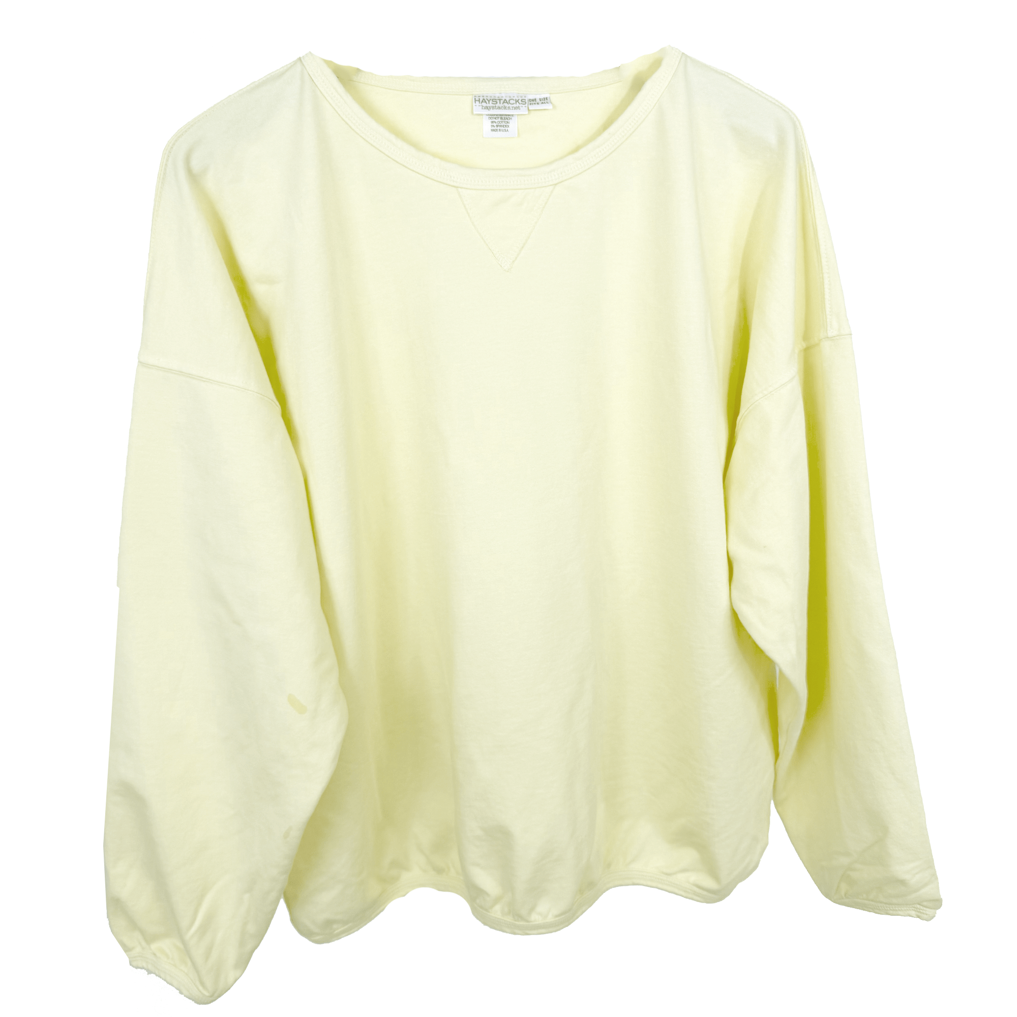 Haystacks top One Size/Free Size Leelanau Cotton Terry Boxy Sweatshirt (Buttercup)