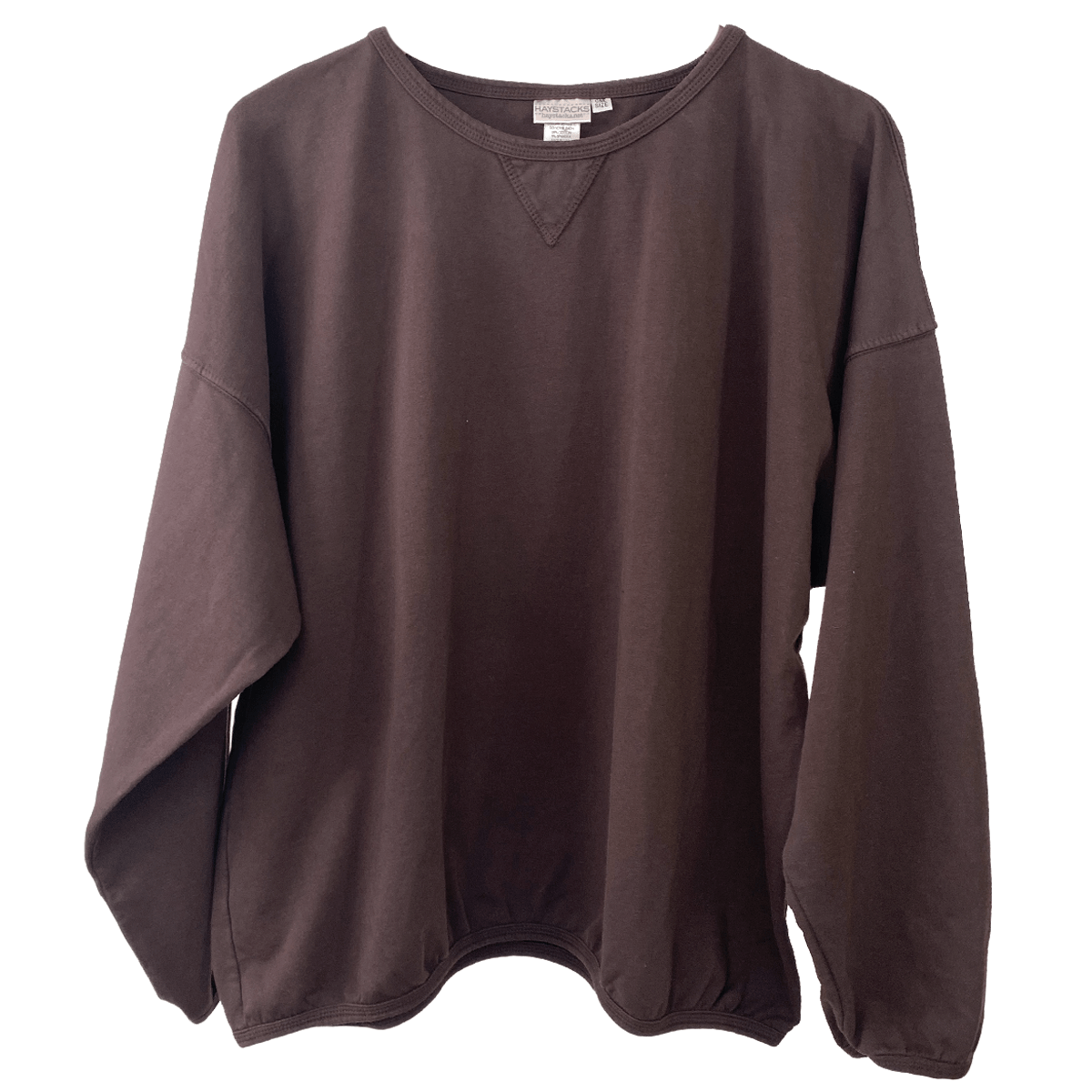 Haystacks top One Size/Free Size Leelanau Cotton Terry Boxy Sweatshirt (Chestnut)
