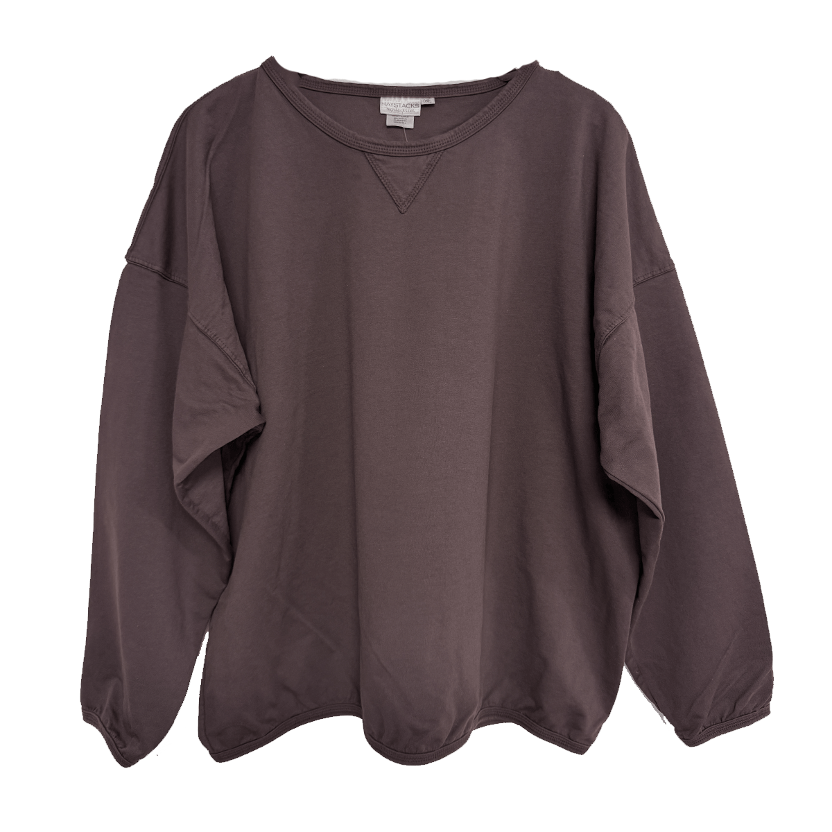 Haystacks top One Size/Free Size Leelanau Cotton Terry Boxy Sweatshirt (Chestnut)
