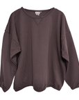 Haystacks top One Size/Free Size Leelanau Cotton Terry Boxy Sweatshirt (Chestnut)