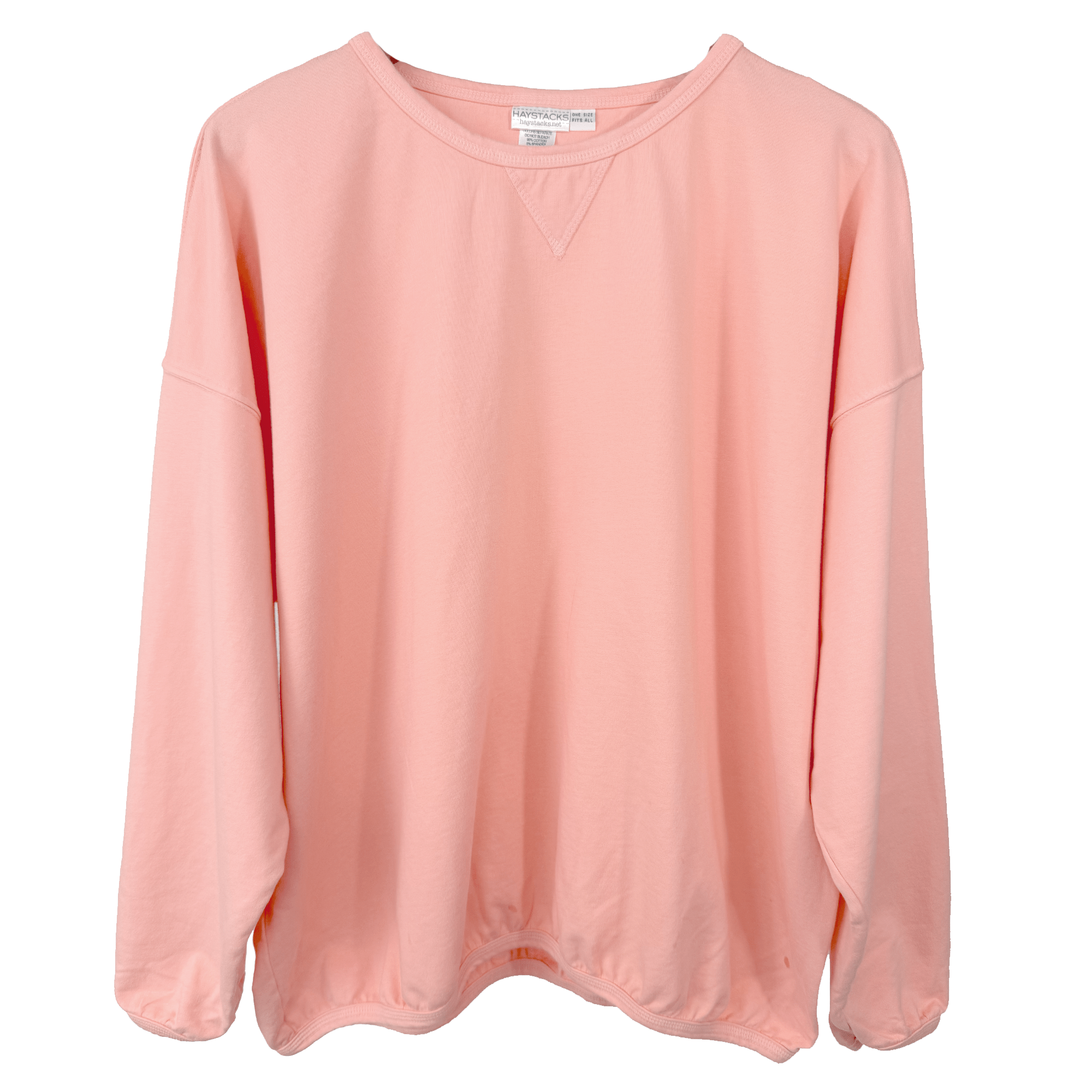 Haystacks top One Size/Free Size Leelanau Cotton Terry Boxy Sweatshirt (Creamsicle)