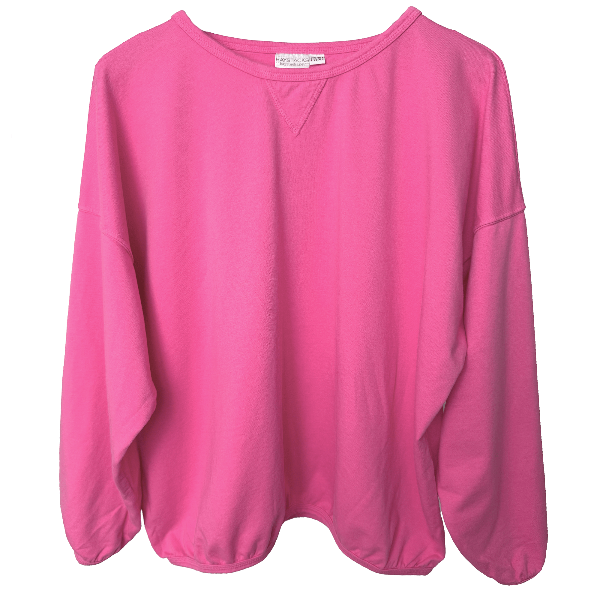 Haystacks top One Size/Free Size Leelanau Cotton Terry Boxy Sweatshirt (Diva)