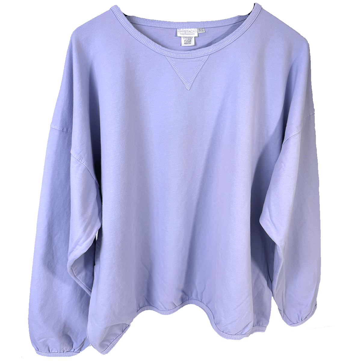Haystacks top One Size/Free Size Leelanau Cotton Terry Boxy Sweatshirt (Lavender)