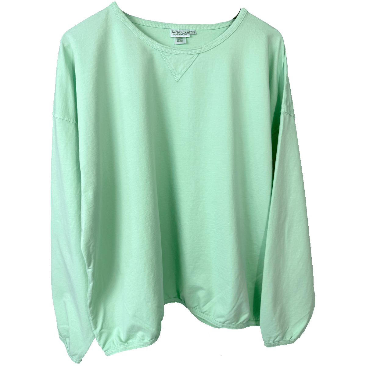 Haystacks top One Size/Free Size Leelanau Cotton Terry Boxy Sweatshirt (Mint)