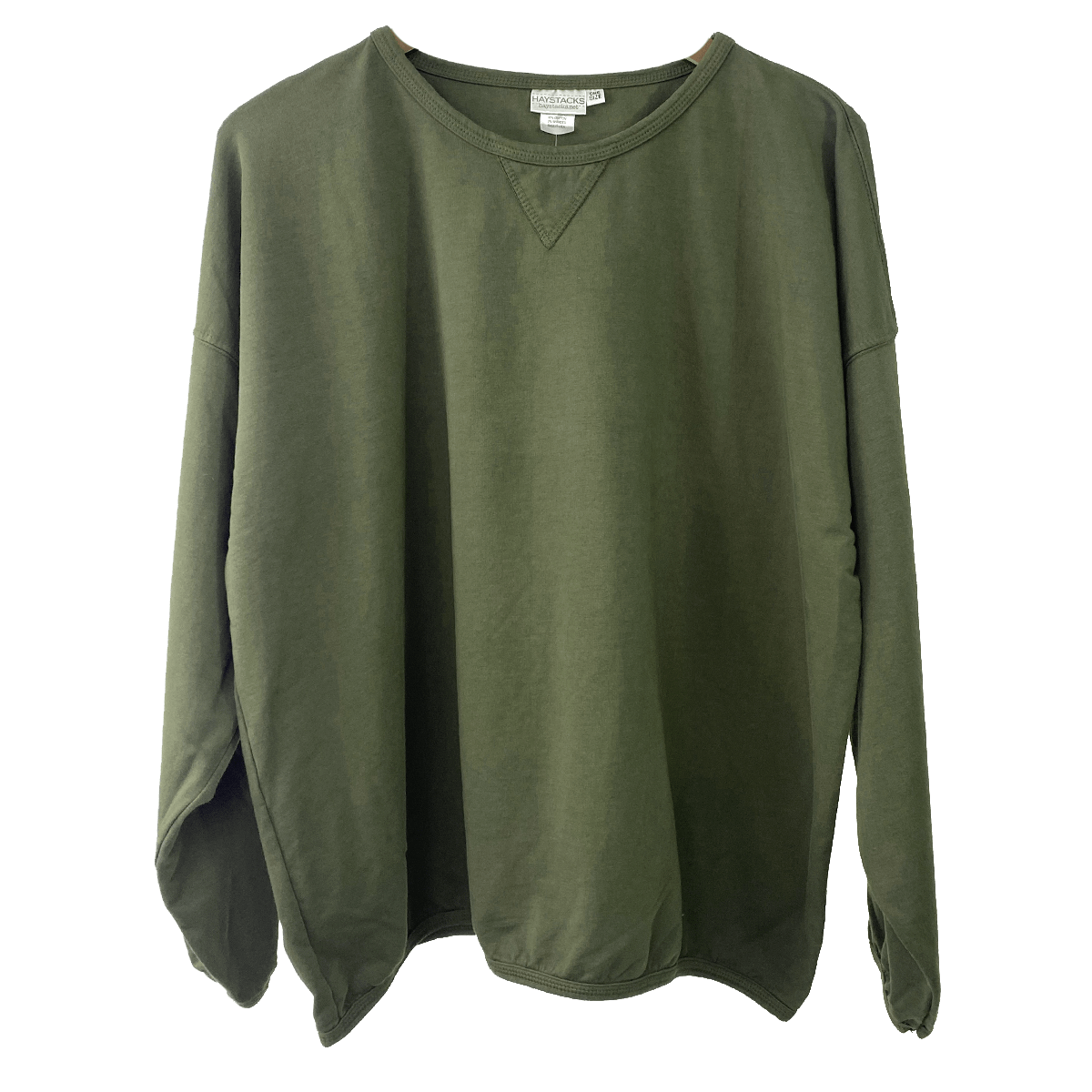 Haystacks top One Size/Free Size Leelanau Cotton Terry Boxy Sweatshirt (Olivera)