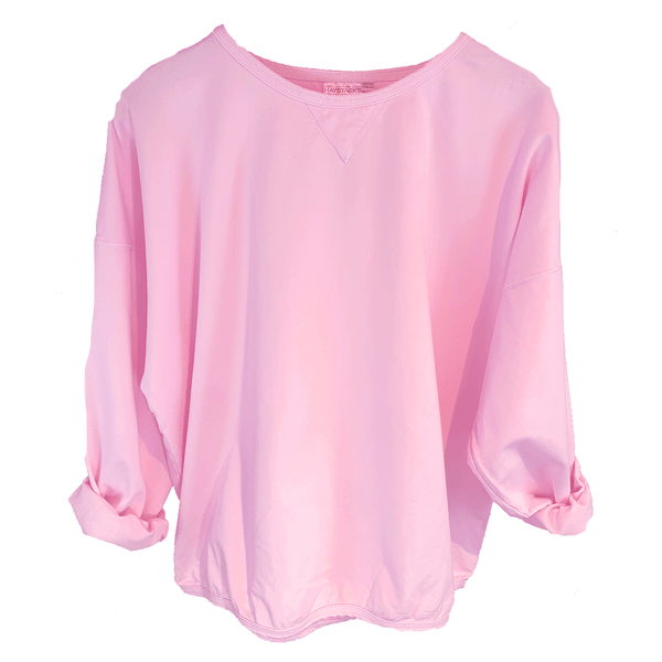 Leelanau Cotton Terry Boxy Sweatshirt (Peony) – Haystacks