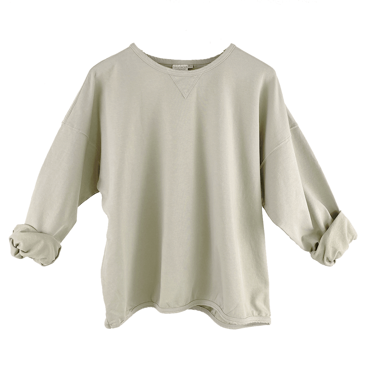 Haystacks top One Size/Free Size Leelanau Cotton Terry Boxy Sweatshirt (Stone)