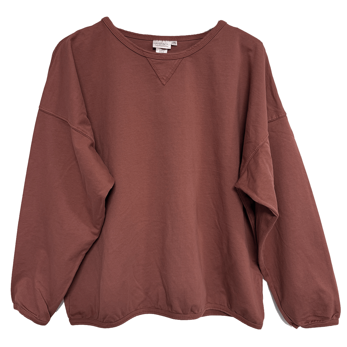 Haystacks top One Size/Free Size Leelanau Cotton Terry Boxy Sweatshirt (Timber)