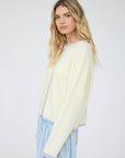 J.O.A STRIPE RAW EDGE BUTTON DOWN LONG SLEEVE CARDIGAN