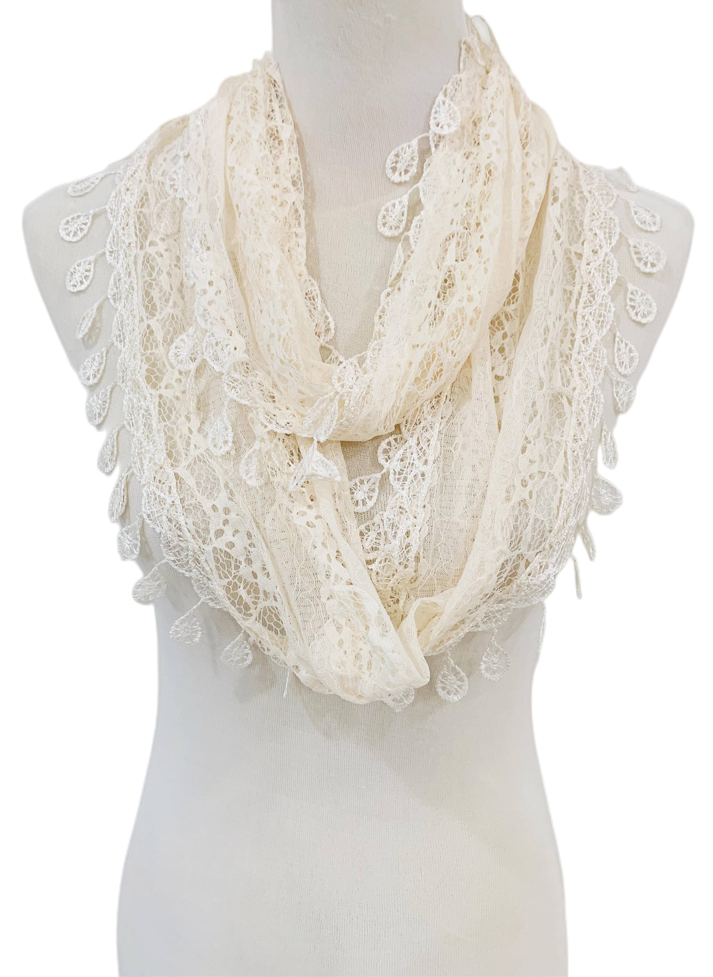 Falling Leaves lace Infinity Scarf - 4 colors – Haystacks