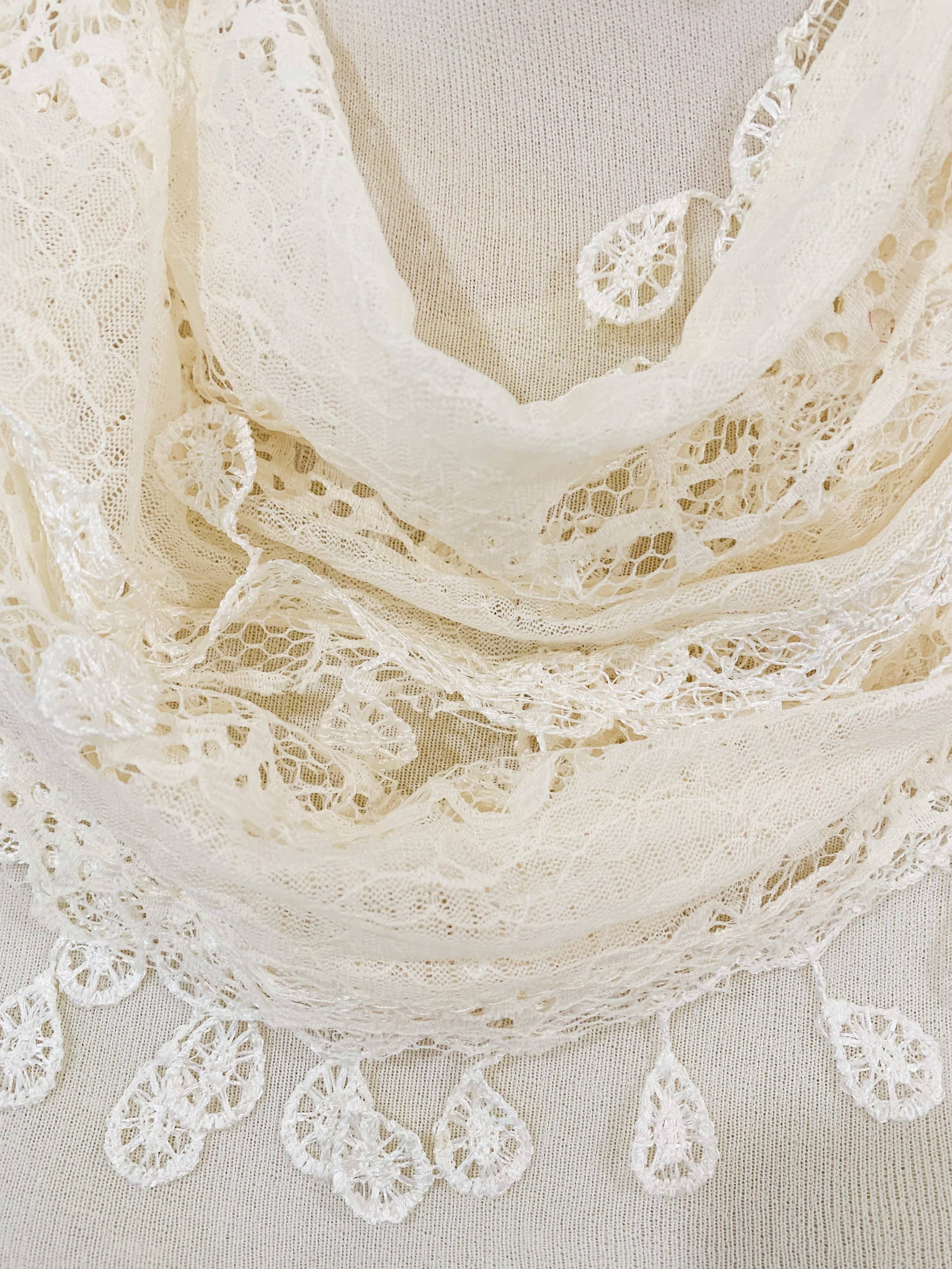 COTTON POLYESTER LACE SCARF – JOHN MASON SMITH JANE SMITH