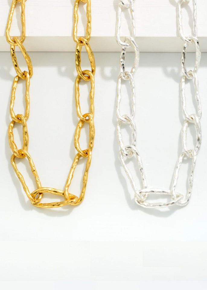 judson & co. jewelry Hammered Link Necklace
