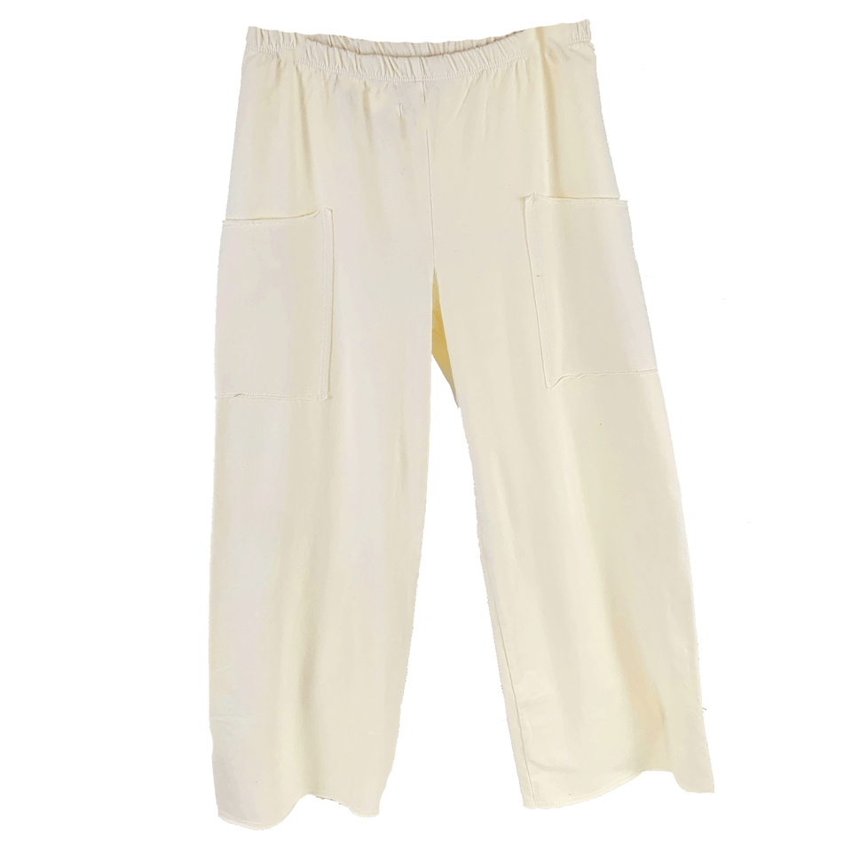 Leelanau Cotton pant Milk / Small Haystacks Leelanau Cotton French Terry Cropped Pant