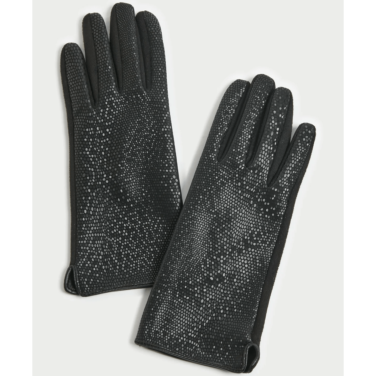 Look By M Glove Black Python Contrast Gloves