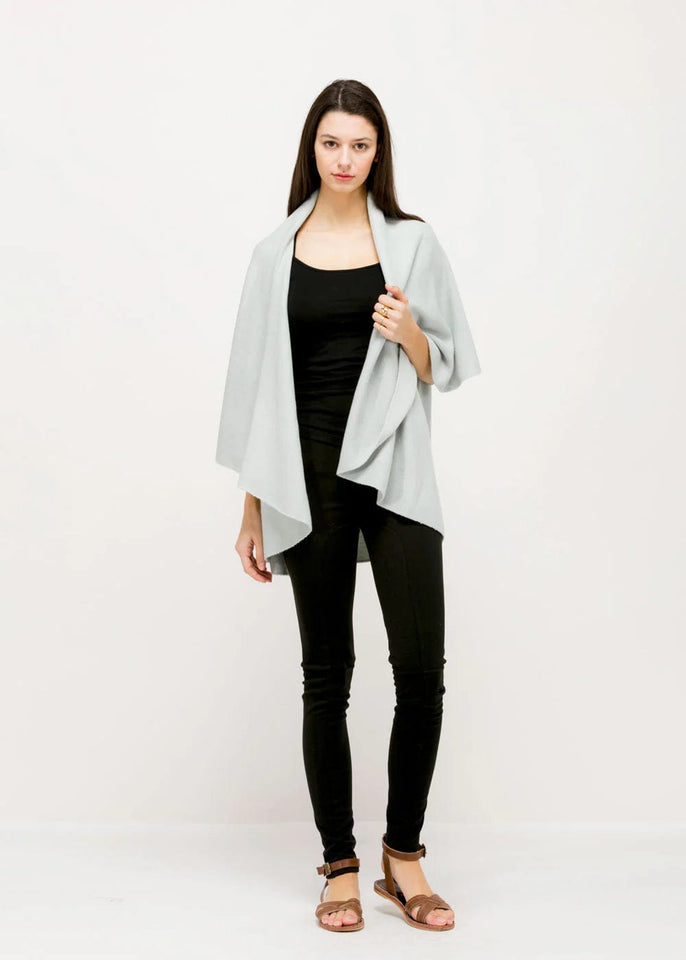 Look by M Kimono Cool Mint Cascades Basic Shawl Sweater Vest