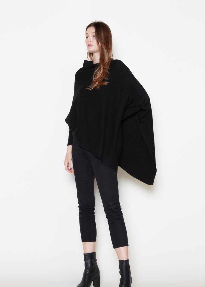 Look by M Sweater Black Handkerchief Hem Sweater