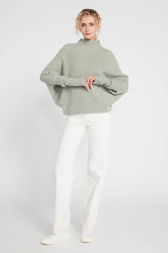 Look by M Sweater Mockneck Ribbed Sweater