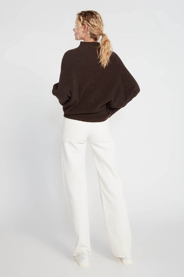 Look by M Sweater Mockneck Ribbed Sweater