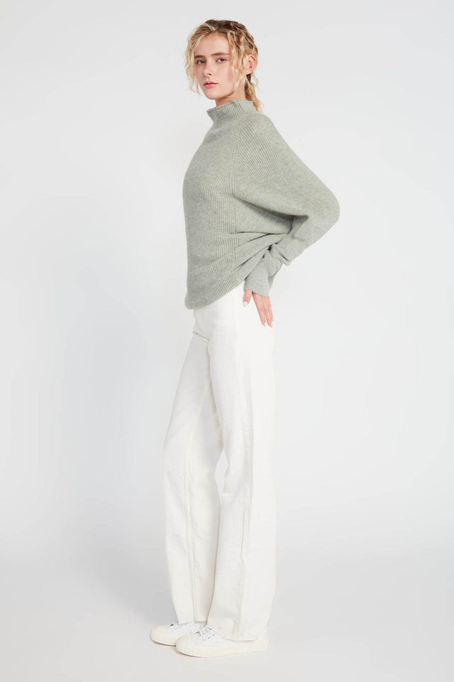 Look by M Sweater Mockneck Ribbed Sweater