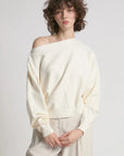 Look By M Sweater One size Aura Longsleeve Crop Sweater - Ivory
