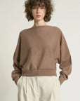 Look By M Sweater One size Aura Longsleeve Crop Sweater - Mink