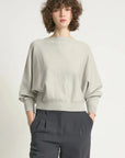 Look By M Sweater One size Aura Longsleeve Crop Sweater - Stone Grey